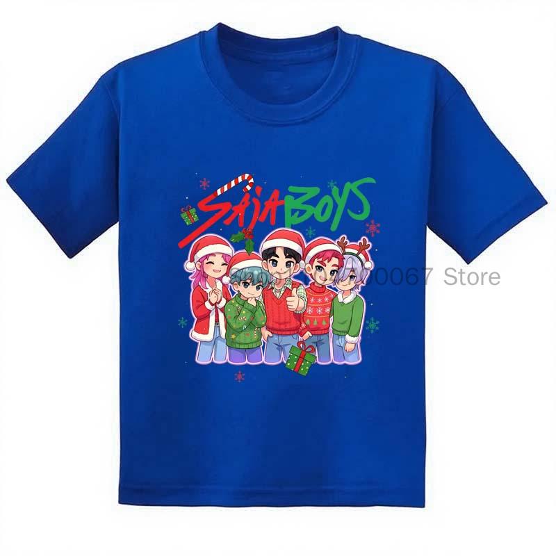 

Summer Toddler Girl Clothes Kpop Demon Hunters Cartoon Christmas Tee Shirt Funny Gift Fans Harajuku Cool Kids T-shirts Tops 100cm синий