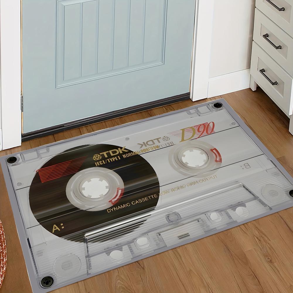 Domácí rohožka Retro kazetová páska Ložnice Koupelna Kuchyně Nastavitelná rohožka Odolná proti nečistotám Snadno se zdobí Domácí rohožka