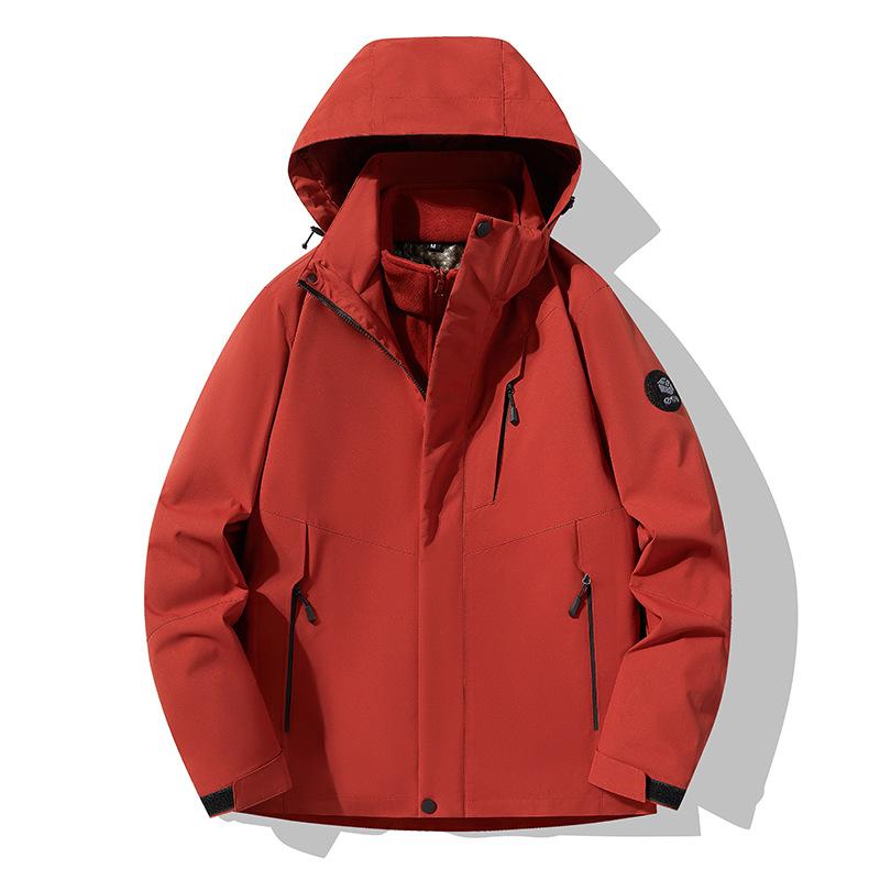 New Outdoor Three-in-one Stormtrooper Men Autumn and Winter Windproof Waterproof Mountaineering Clothing Couple Polar Fleece Warm Two-piece Set