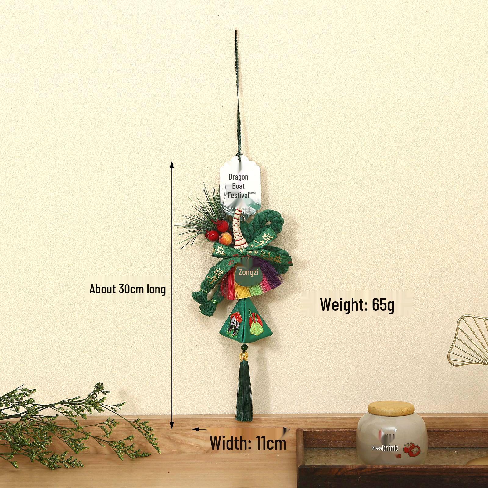 Dragon Boat Festival 2026 Hand-Woven Wanzi Knot Zongzi Pendant with Bell - New Home Decoration Ornament