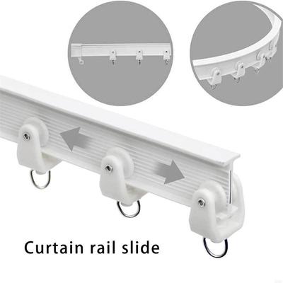 55KF 30pcs Ceiling Curtain Track Rollers Hook Heavy Duty Pulleys Plastic & Steel Hook for Smooth Sliding Window Drapery