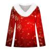 Women's T Shirt Tee Christmas Shirt Long Sleeve Party Christmas Collar V Neck Top