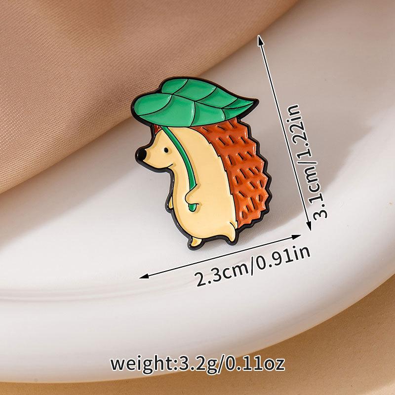 Creative Cartoon Metal Badge Cute Little Hedgehog Brooch Clothing Accessories Pin Hedgehog Cartoon Decoration Medal