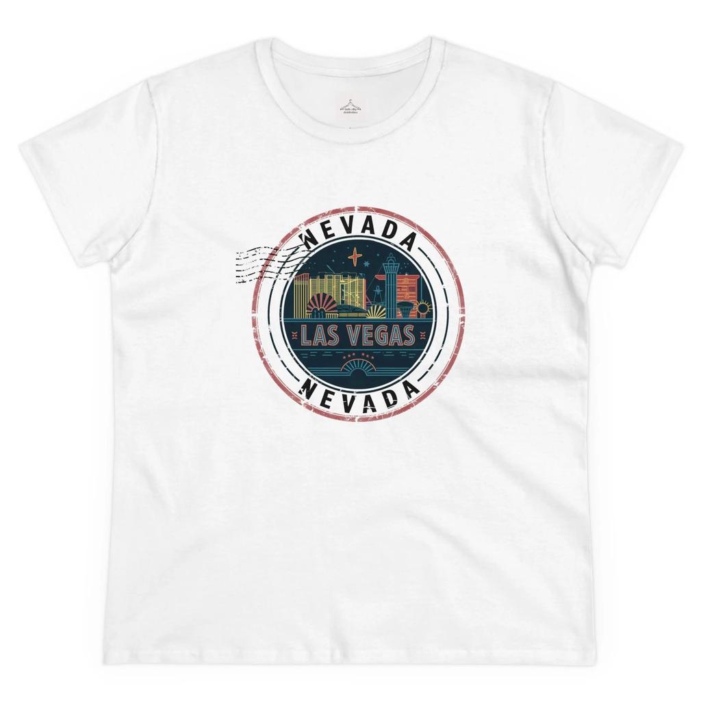 Las Vegas Baumwoll-T-Shirt für Damen, Lustiges Urlaubs-Shirt, Reise geschenk, Stadt