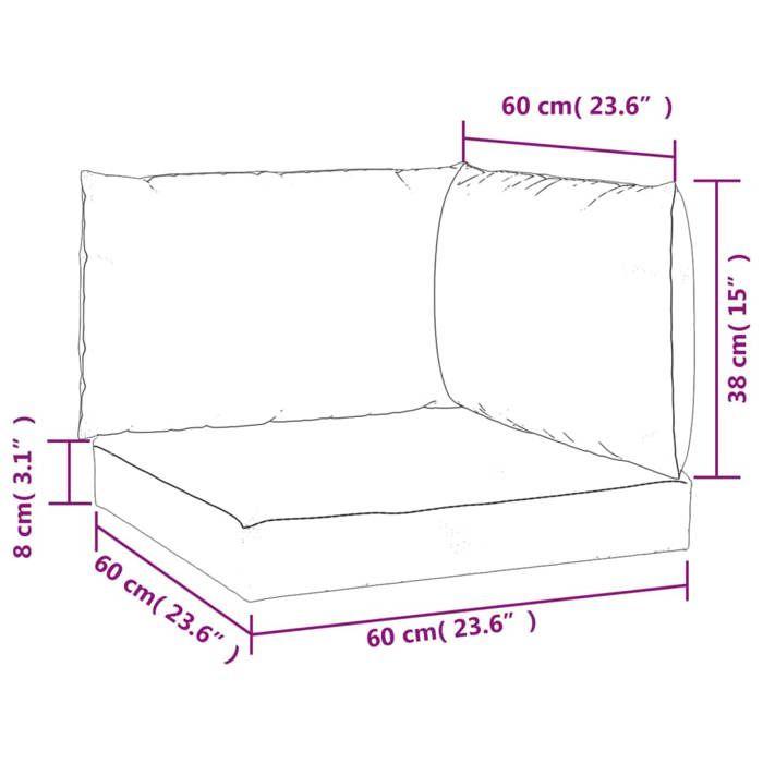 VidaXL Pallet Cushions 3 Pcs Grey Oxford Fabric 315065