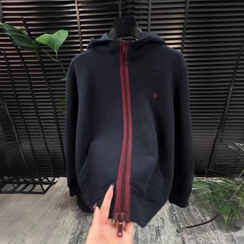 Men s High-End Embroidered Hooded Cardigan: Autumn/Winter Luxury Color Block Casual Jacket XL темно-синий