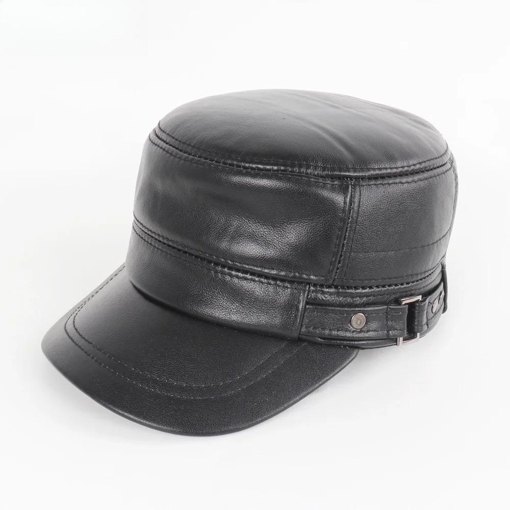 Hatter i ekte kuskinn for menn høst og vinter ekte kuskinnshatt utendørs hold varm naturlig kuskinnscaps