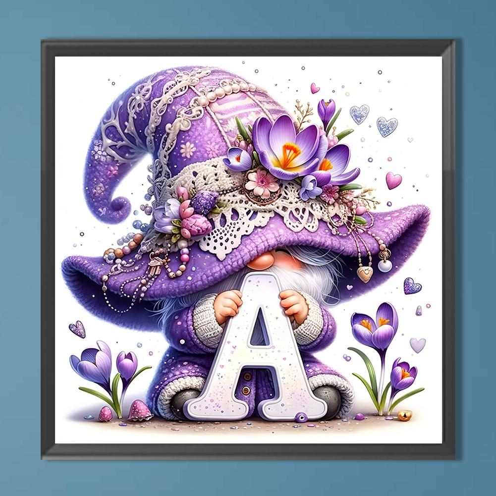 40x40cm Gnome 5D DIY Full Drill Round Diamond Painting Kit for Home Wall Decor