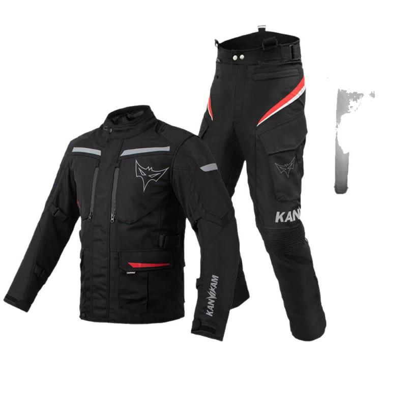 Windproof Waterproof Motorcycle Riding Jacket Pants Set With Removable Thermal Liner Unisex All Season Protective Gear