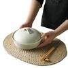 Nordic Ins Linen Woven Placemat Straw Coaster Japanese Cotton and Linen Bowl Mat Pot Mat Dining Table Household Insulation Mat