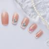 Packung mit 24 französischen Schmetterling Nagelkunstspitzen künstliche Nägel elegantes Design für sofortige Anwendung Naturweiß-Effekt