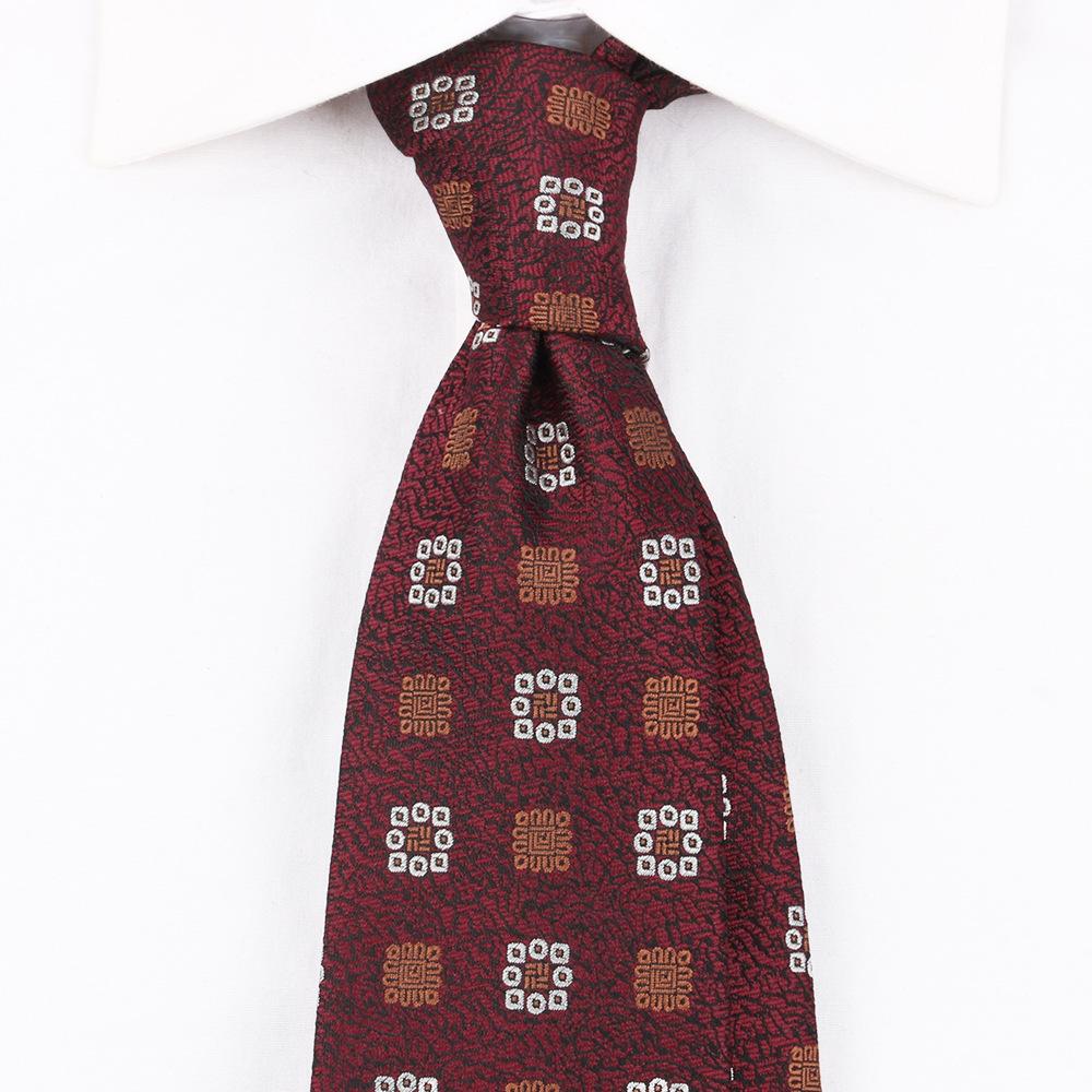 Cravată Bărbați Retro Roșu Închis Britanic 8Cm Înaltă Sens Rochie Profesională Business Cu Dungi Nuntă Mire Tendință Nuntă