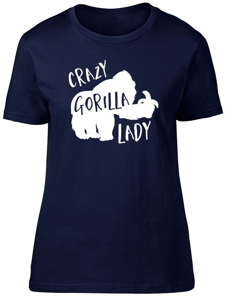 Crazy Gorilla Lady Unisexs Ladies Short Sleeve Fitted TShirt