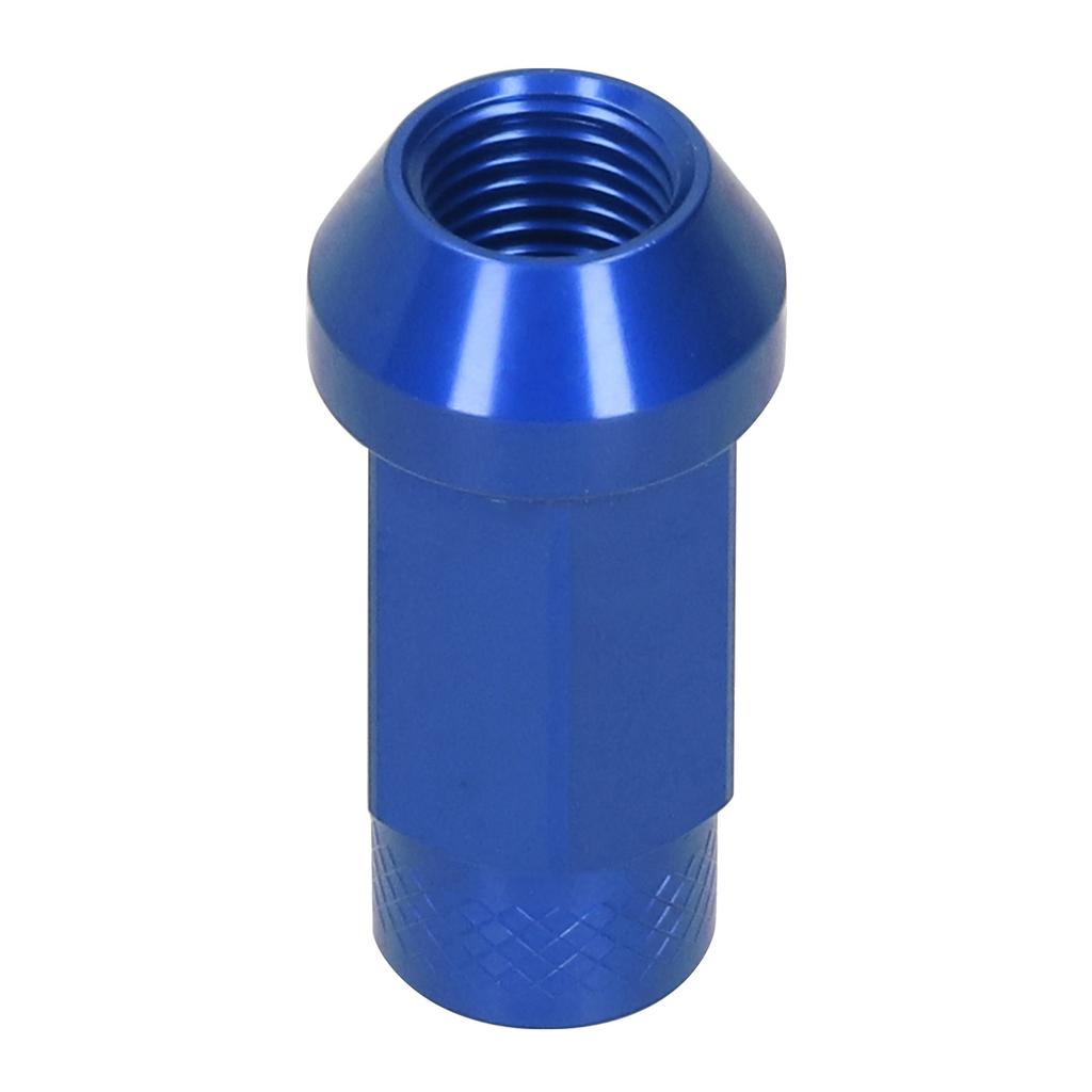 20pcs Wheel Lug Nuts M14x1.5 Thread 2in Height 7075-T6 Aluminum Thru Hole Locking Lug NutsBlue