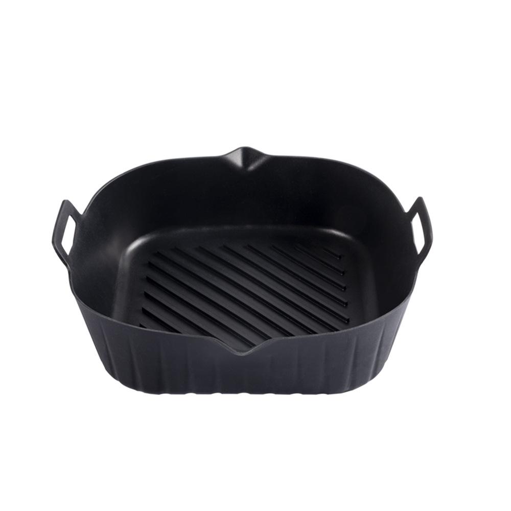 Silicone air fryer special tray food safety reusable square barbecue mat baking tray oven baking mold plate suitable for kitchen