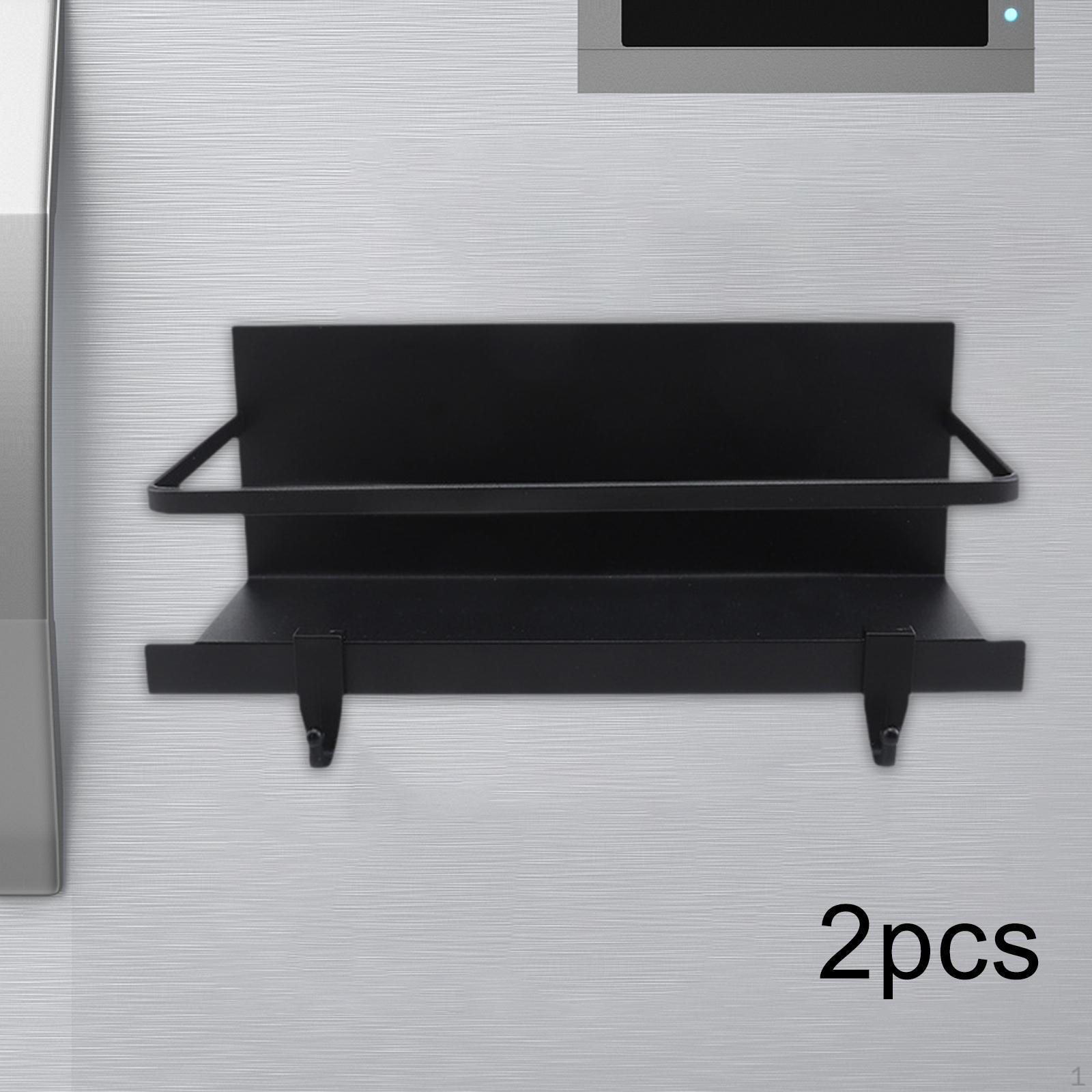 

2 шт. Боковая полка для хранения специй в холодильнике для специй, банок, бутылок чёрный
