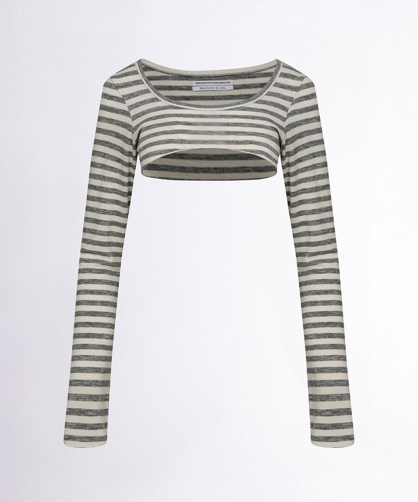 SCULPTOR Micro Underboob Tee Stripe