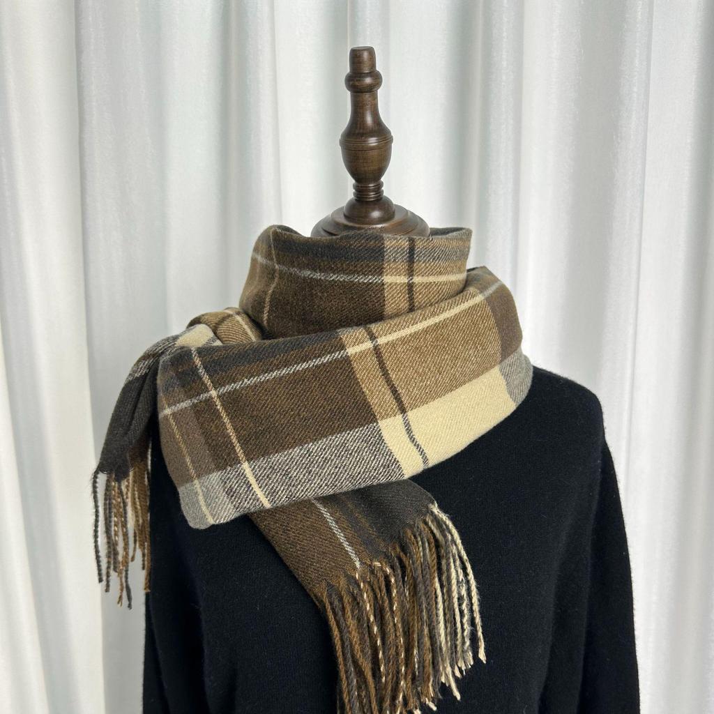 Autumn & Winter Retro Color Block Scarf - Trendy, Elegant Imitation Cashmere Shawl