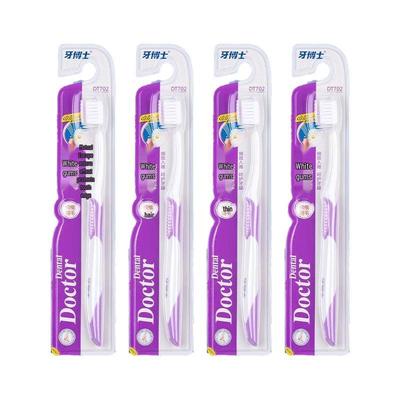 DR. Zahnmedizinische DT702 Aufhellungs- & Zahnfleischpflege Zahnbürste mit weichen Borsten 4er-Pack
