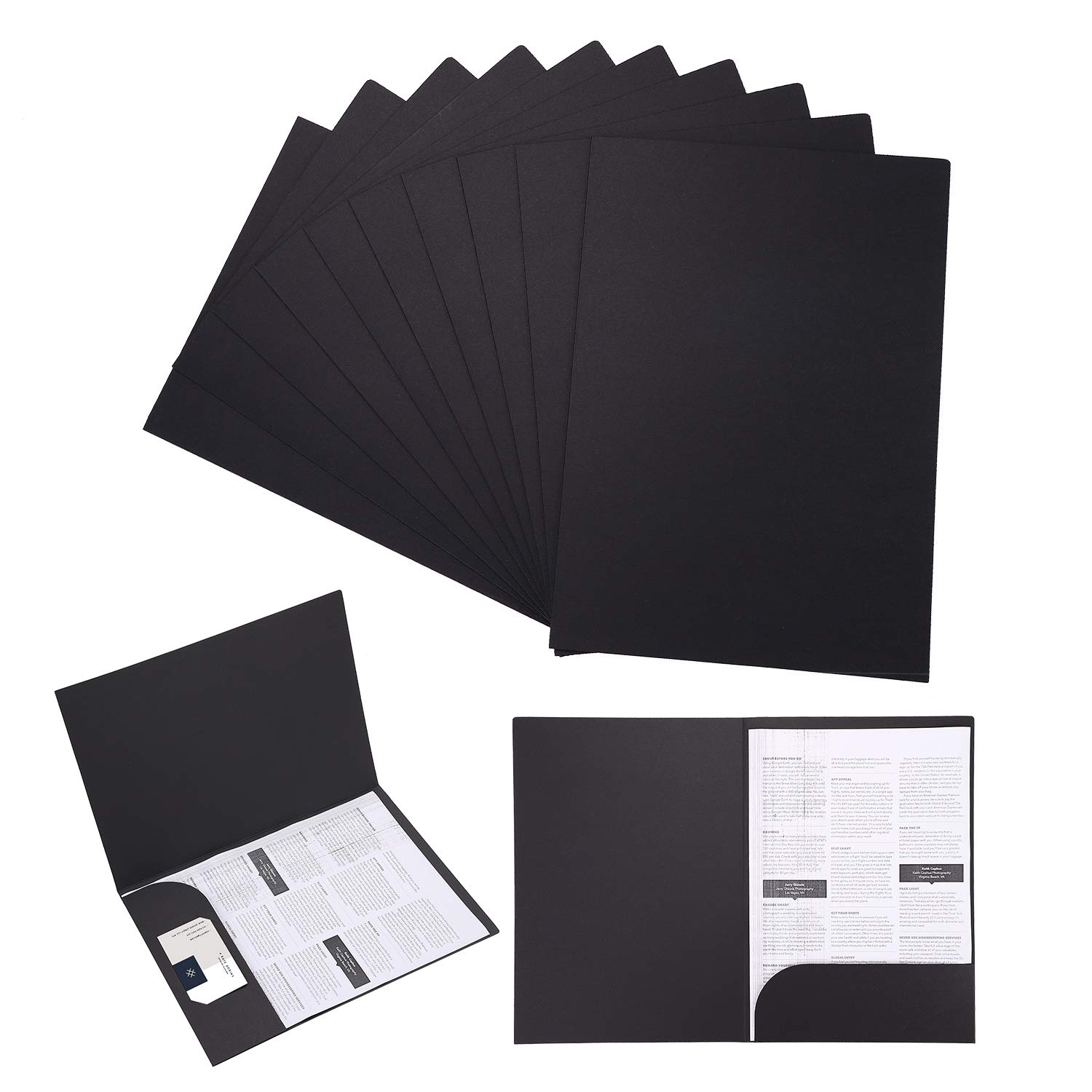 Set of 10 A4 Individual Clear Kraft Paper File Portable Document Stylish Document Storage Document Paper Convenient Office Stationery Folders, Files, чёрный