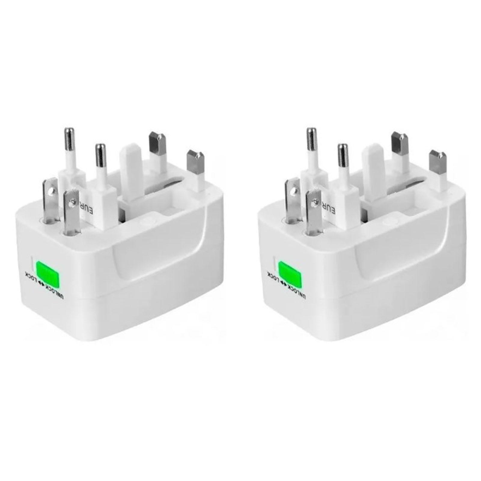 2PCS Power Conversion Plug ABS Housing Worldwide 1300W Power Charger Converter for Travel 100‑240V