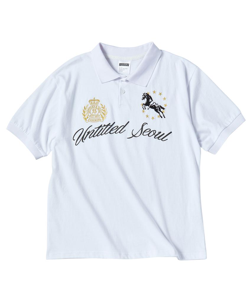 Eontaiteulseoul Untitled Crest Polo Cropped Short Sleeve White
