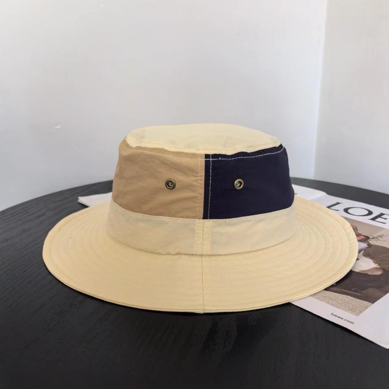 

Sunscreen bucket hat women s color matching casual versatile outdoor travel hat hiking camping mountaineering hat fashion trend M（56-58cm） бежевий