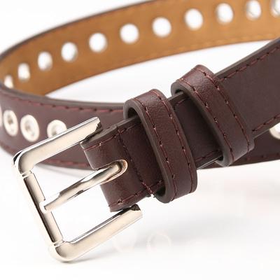 Metal Whole Air Eye Belt, Women'S Belt, Non-Punching Hollow Decorative Belt