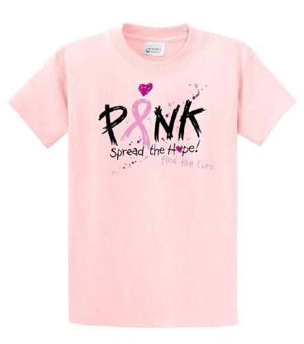 Cancer Awareness Tee Shirt Spread The Hope Find A Cure lightpink L