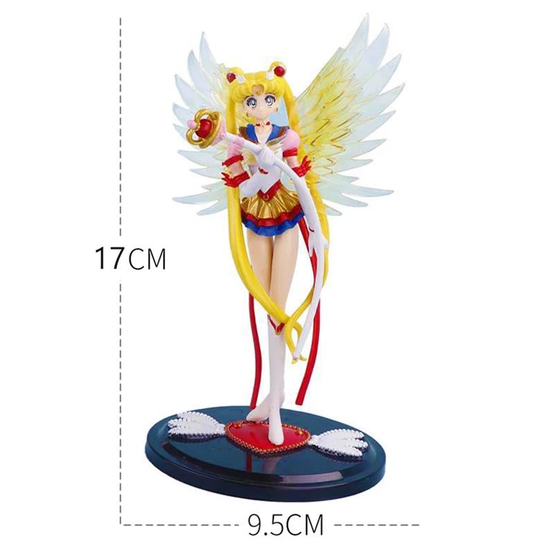 Eternal Sailor Moon Tsukino Usagi Action Figure Anime Figurine 17cm Cake Accessories Car Decoration Collectible Model Toys Gifts