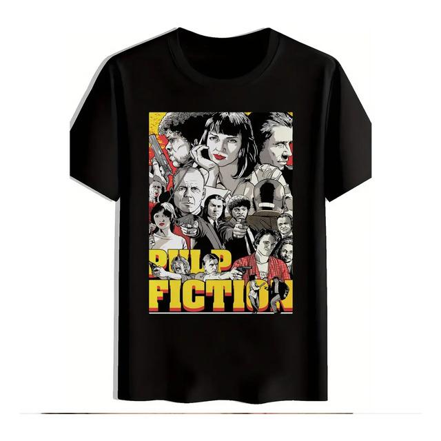 Black T-Shirt With Classic Pulp Fiction Movie Print S