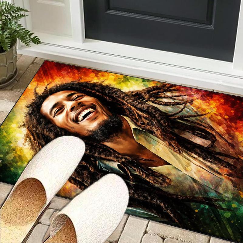 Bob music Vibrant Art Office Rug Chair Mat, Game Carpet, Suitable for Front Door, Bedroom, Living Room, Desk, Holiday Gift