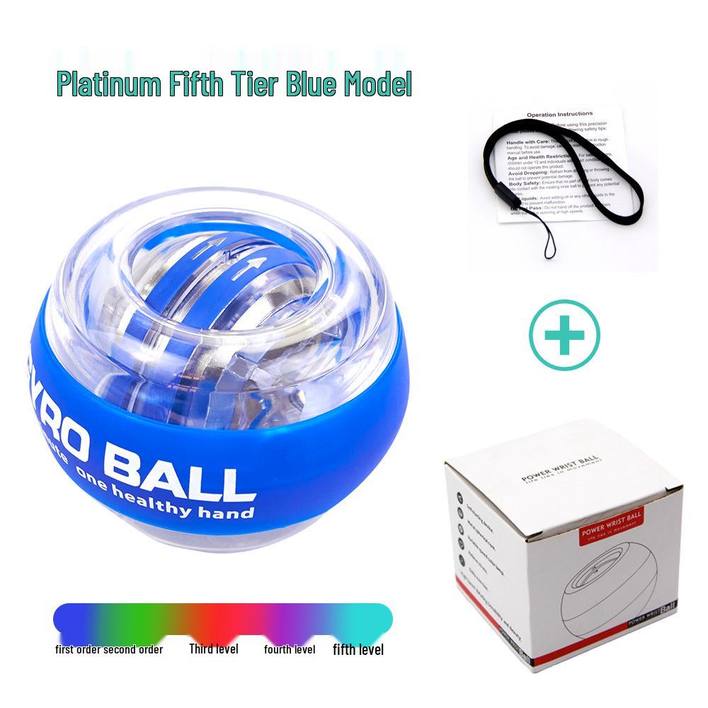 Luminous Fitness Gyroscope: Wrist & Arm Muscle Training Power Ball - Dazzling Platinum Grip