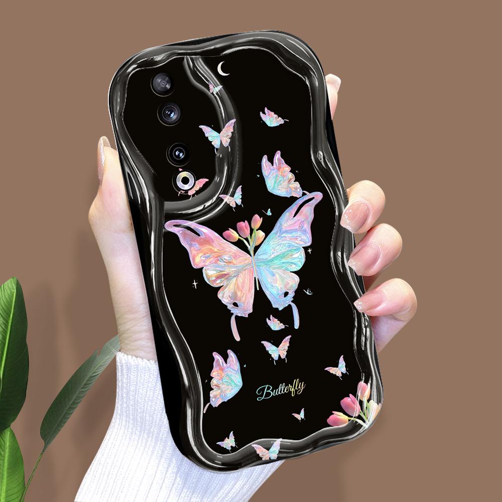 Cute Cartoon Pattern Cream Texture Casing Wavy Edge Soft Silicone Cover Phone Case for Huawei Honor Infinix Tecno iPhone