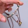 Ethiopian Opal Stone Copper Electroformed Sisters Day Chain Handmade Necklace V-78