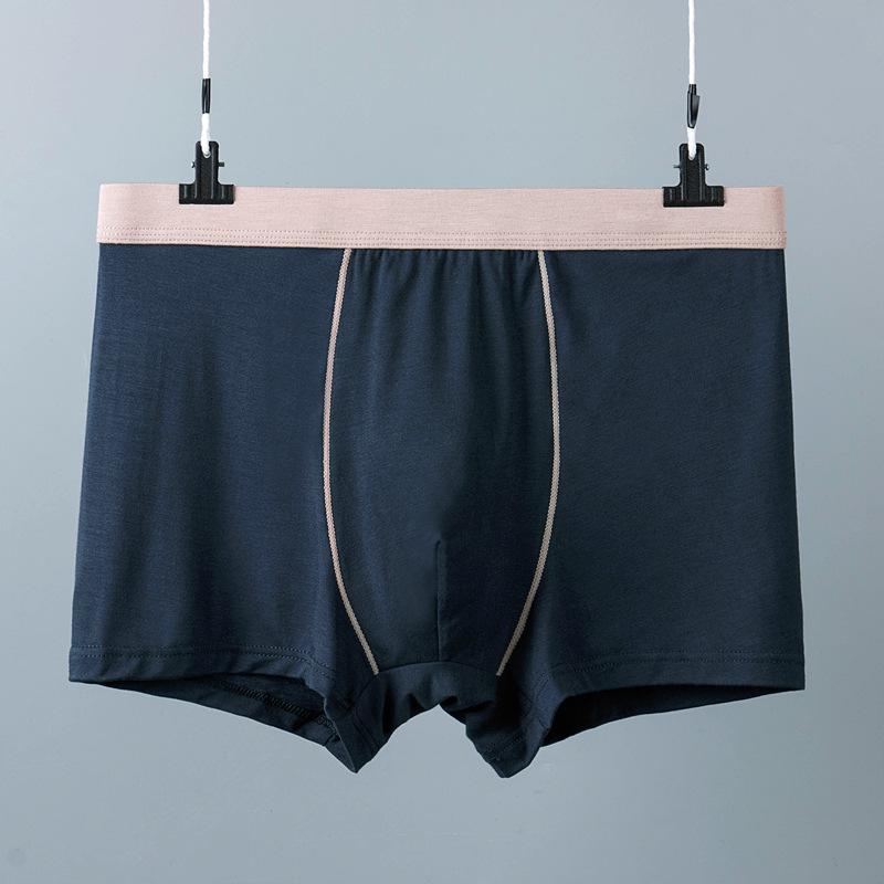 Modal Men's Plus Size Breathable Boxer Briefs - Middle-to-High Waist, Comfortable Fit for All Ages