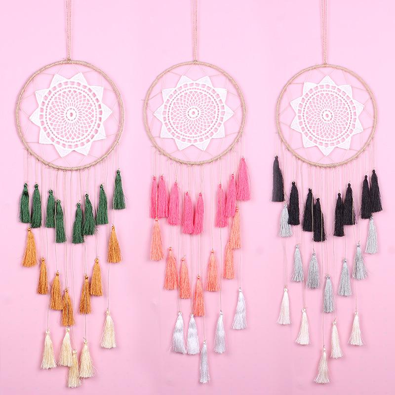 Lace Hand Woven Dream Catcher Net, Silky Nylon Tassel Dream Catcher Net, Home Wall Decoration Dream Catcher Net