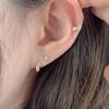 Youngglow 14k Square Cubic Ribbon Piercing