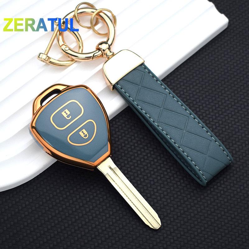 2/3/4Buttons Automotive Key Fob Housing Remote Mount Bag Fit For Toyota Corolla Vios Camry Yaris Rav4 Hilux Cruiser Fortuner Auto Key Fob Cover Case