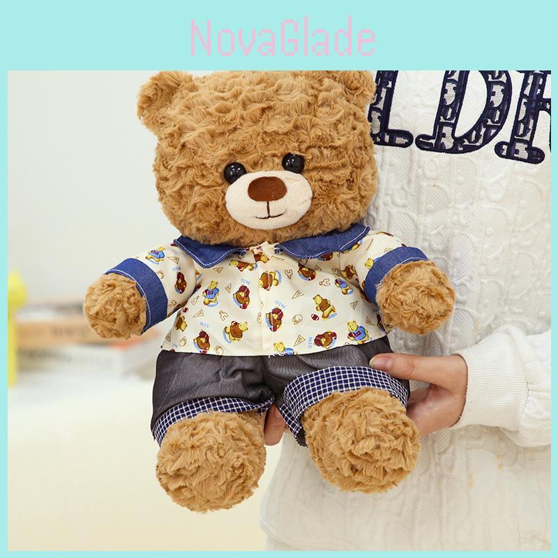 Teddy Bear Plush Toy With Short Faux Fur For Girls Birthday Gift