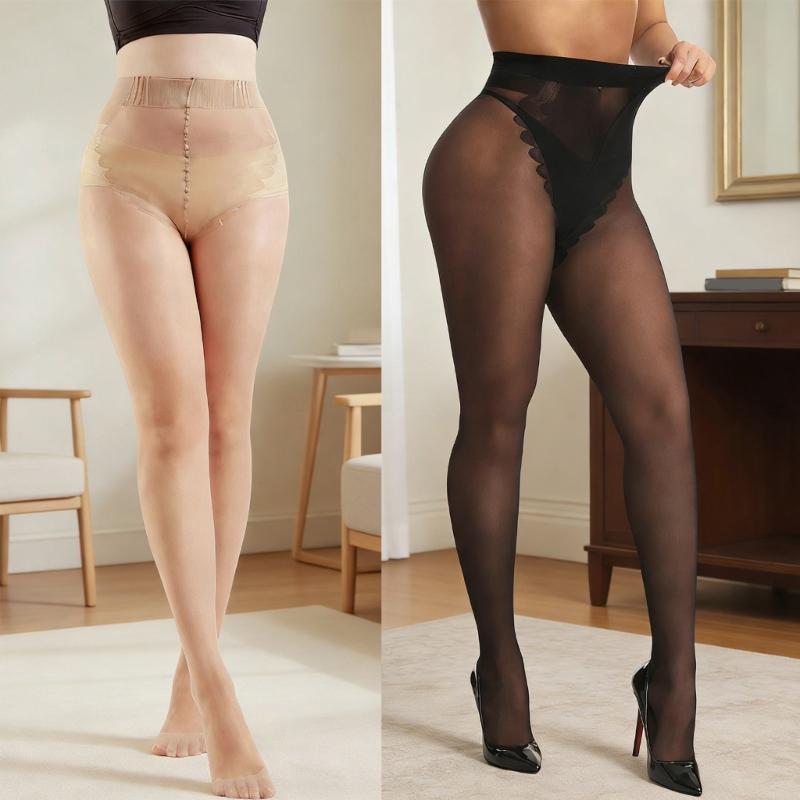 Breathable Jacquard Backseam Women's Pantyhose with High Elastic Nylon Fabric 20D Sheer Tights Leggings Stockings