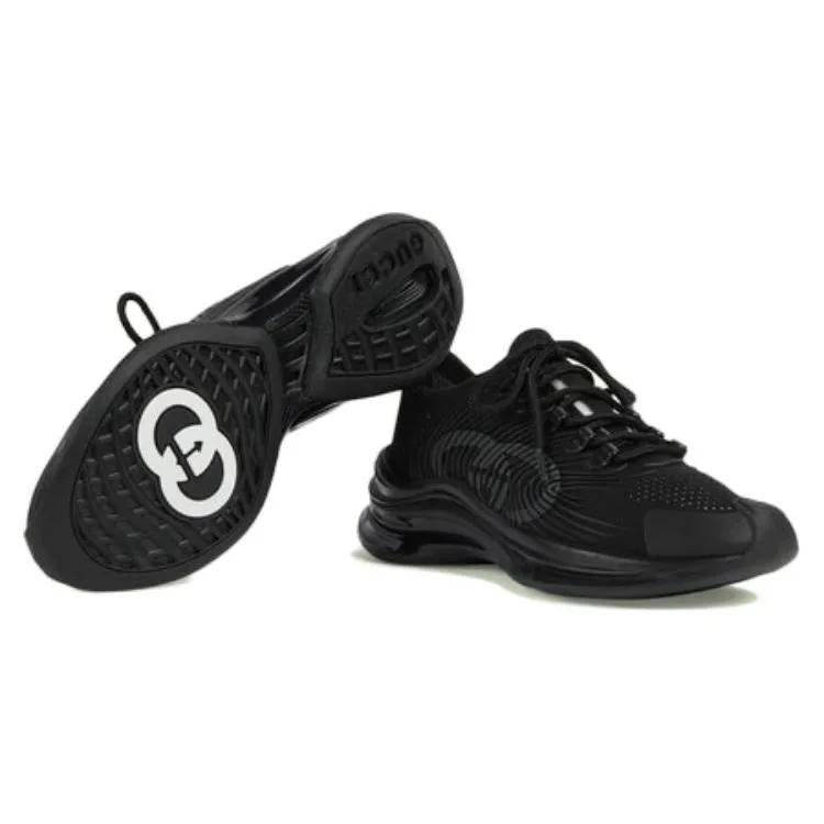 Gucci Womens Run Sneaker 'Triple Black' (women's sizes) Black Casual Shoes 714665 USM10 8442
