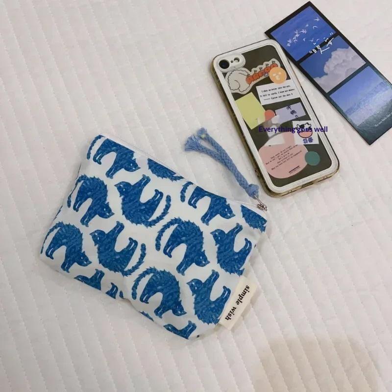 

Fresh Floral Print Cotton Lipstick Purse Mini Storage Small Cloth Bag Headphone Bag Travel Cosmetic Pouch Make Up Storage Bag A4