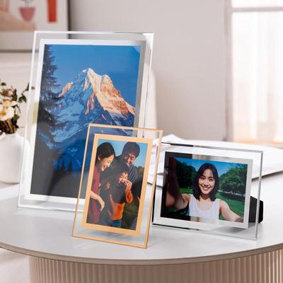 Transparenter Glasrahmen für 7-Zoll-, 8-Zoll- oder 10-Zoll-Fotos und Postkarten mit Promi-Autogrammen
