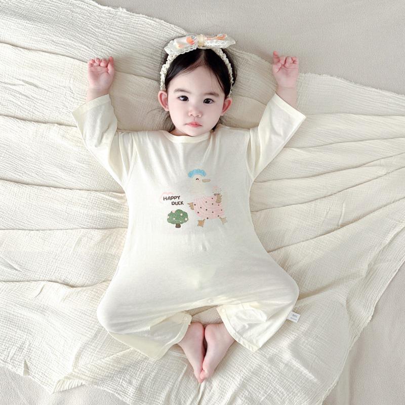 

Baby Cotton Tagless Long Sleeve Bodysuit - Lightweight, Breathable for Spring/Summer 73cm