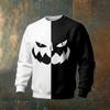 Men's Casual Sweatshirt Long Sleeve Neck Halloween Print Pullover for Holiday Party and Everyday Wear
