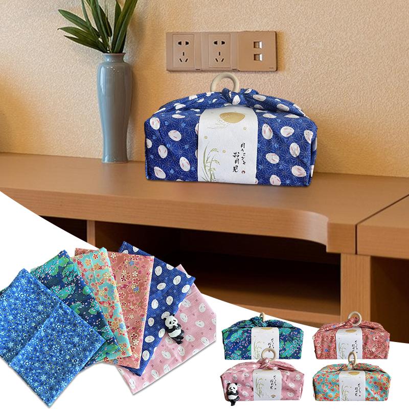 Japanese Style Handkerchief Furoshiki Polyester Material Bento Wrapping Cloth Square Napkin Lunch Wrapping Towel Gift