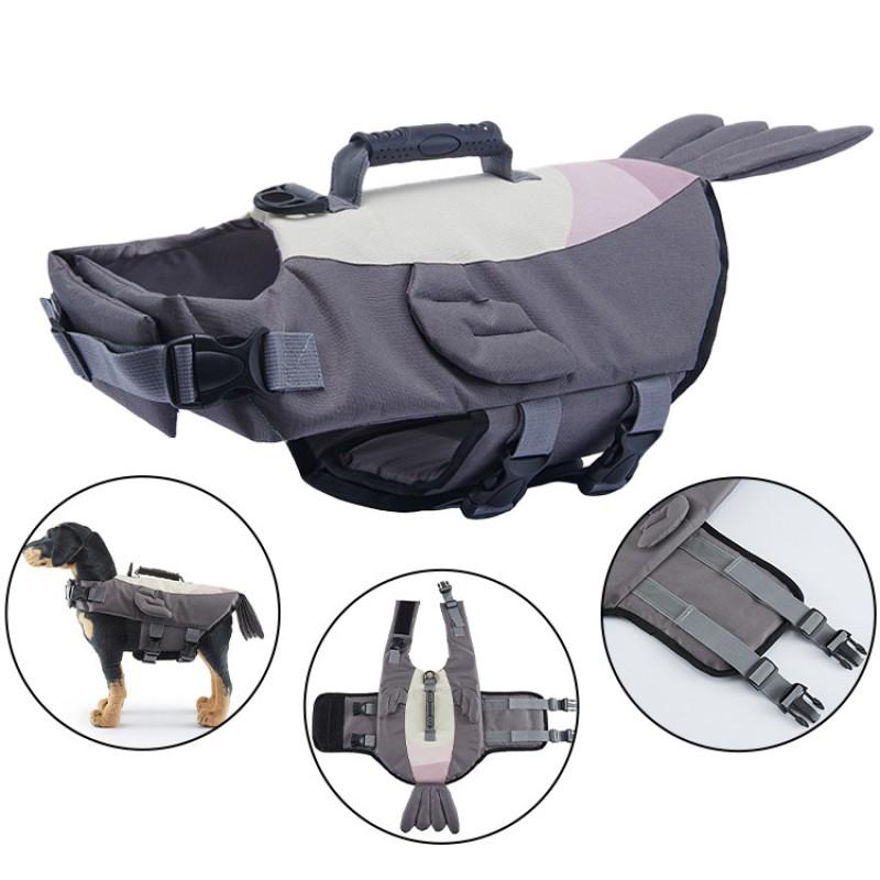 Pet Life Jacket Medium To Large Dogs Swimming Vest With Reflective Stripes Adjustable Hook-and-Loop