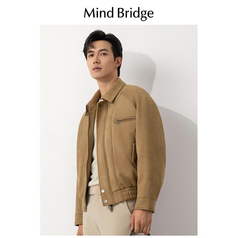 

Mind Bridge Men s Faux Suede Padded Lapel Jacket 2XL