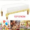 1PCS Disposable Tablecloth Party Rectangle Bronzing Waterproof Table Cloth for Wedding Birthday Party Christmas Home Decor CZB04
